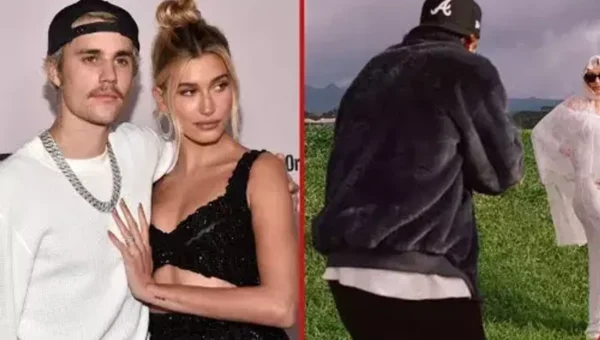 Hailey Bieber wears Saint Laurent bridal look to renew wedding vows and announce pregnancy