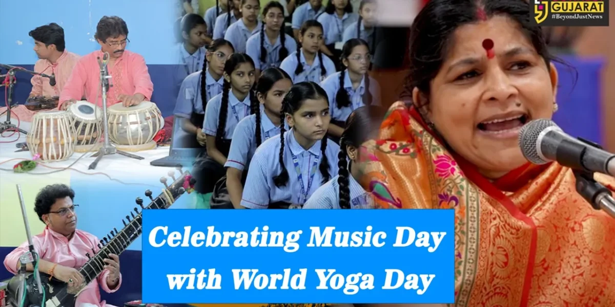 Bharuch: World Yoga and Music Day celebrations in a very unique way at Jay Ambe International School, Bharuch