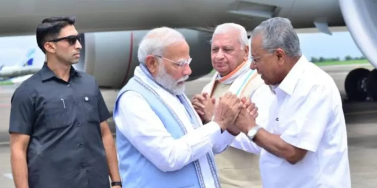 PM Modi conducts aerial survey of Wayanad