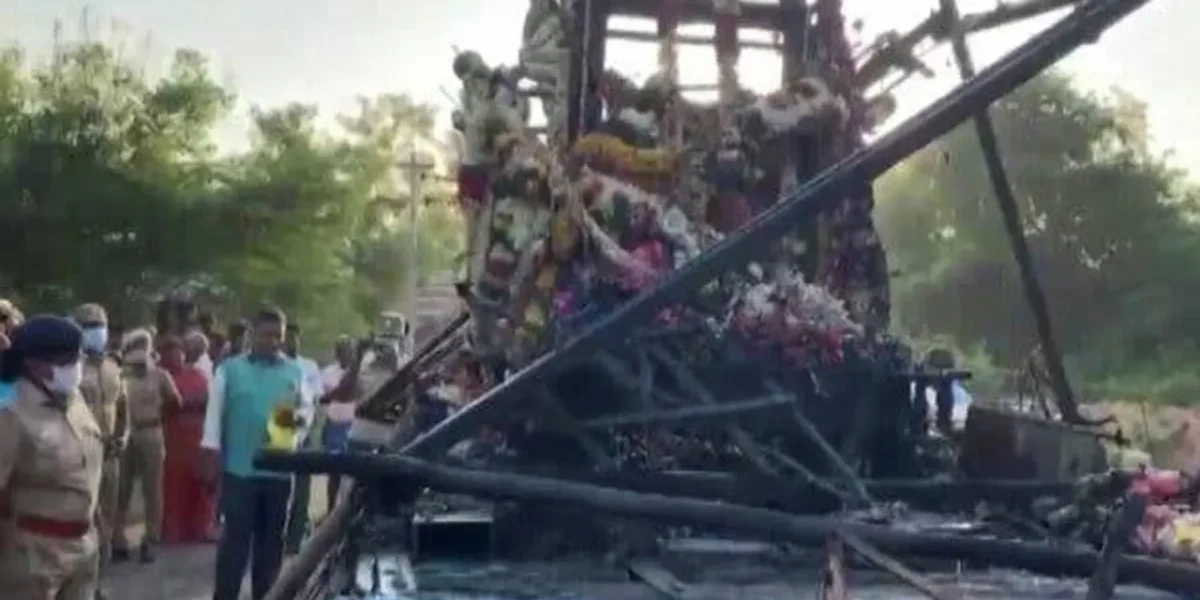 11 pilgrims hurt after coming in contact with a live wire during padyatra