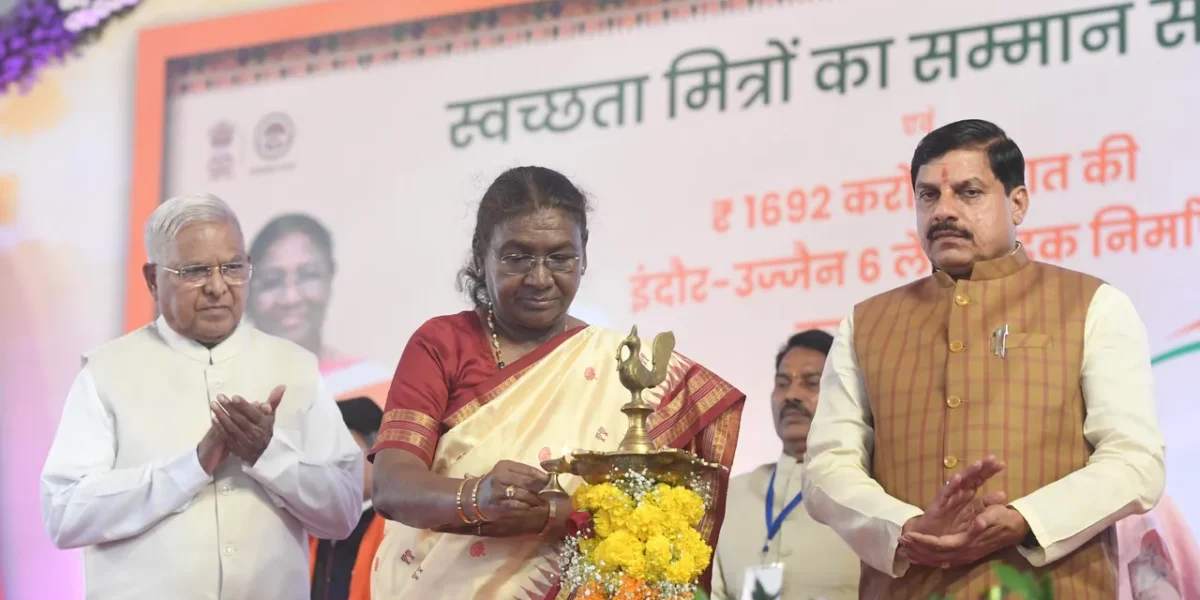 President Droupadi Murmu addresses The Safai Mitra Sammelan kn Ujjain