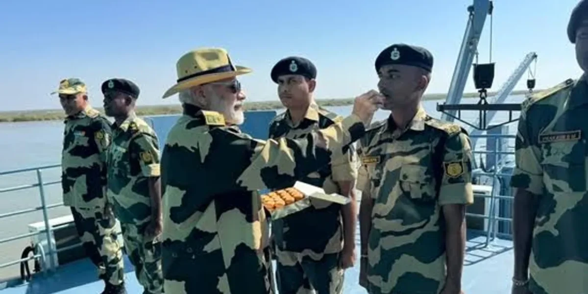 PM Modi celebrates Diwali with jawans at Sir Creek Border with Pak