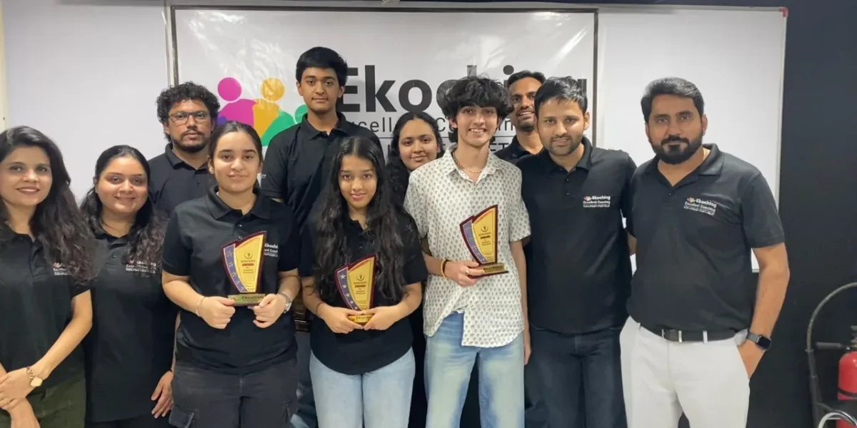 EKoaching center student Neel Jain secured first rank in Gujarat in the CLAT 2025 exam