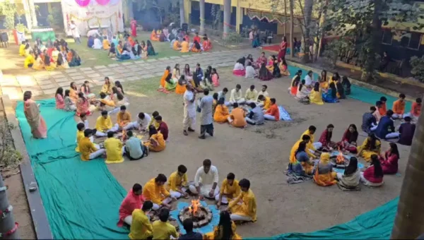 Jay Ambe International School, Bharuch organises Saraswati Pujan for Board Exam Students