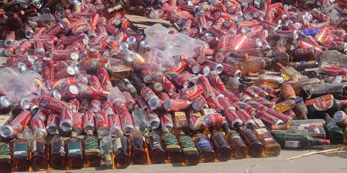 Liquor worth ₹1.63 crore destroyed in Dholka under legal supervision