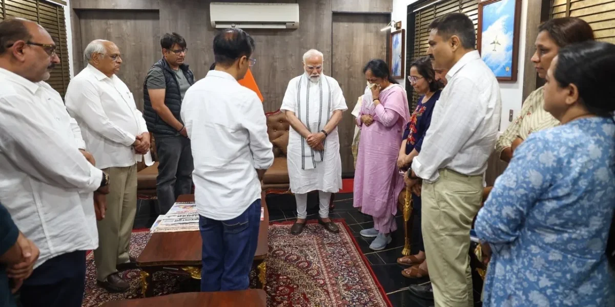 Air India Ahmedabad plane crash: PM Modi meets Vijay Rupani famly members