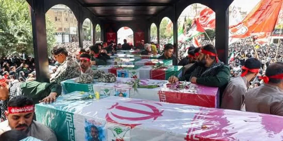 Iran holds funeral for top brass killed in war with Israel