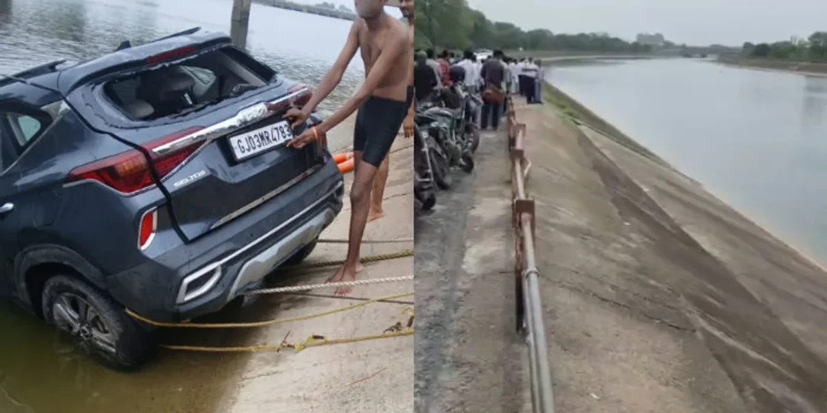 Two Dead, Two Missing After Car Plunges Into Canal Near Gandhinagar