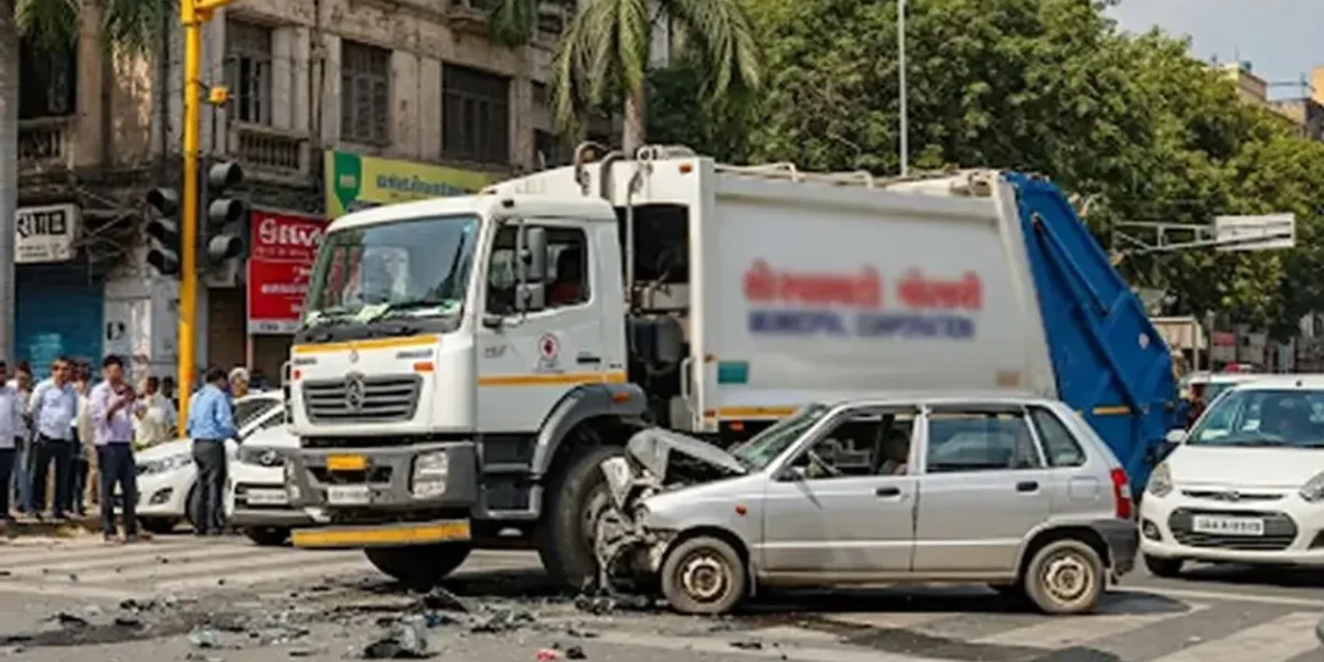 Tragic Accident in Ahmedabad’s Jamalpur: AMC Garbage Vehicle Hits Multiple People, 1 Dead, 7 Injured
