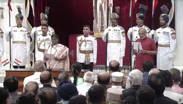 C P Radhakrishnan takes oath as 15th Vice President of India