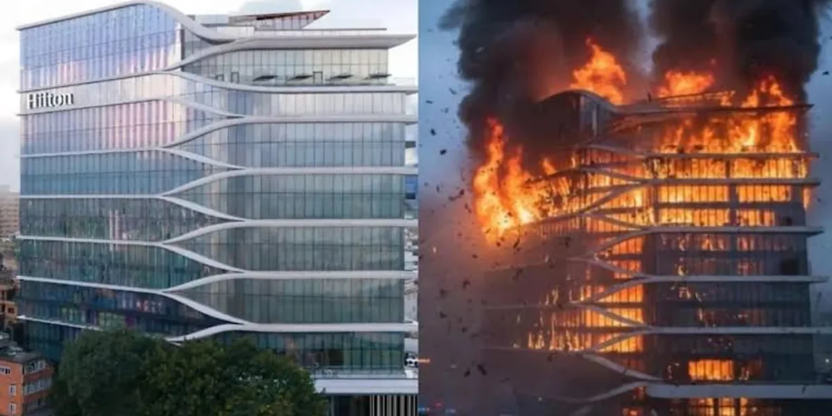 Kathmandu’s tallest hotel, Hilton, now a charred building after Gen Z protests