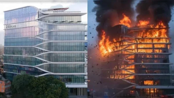 Kathmandu’s tallest hotel, Hilton, now a charred building after Gen Z protests