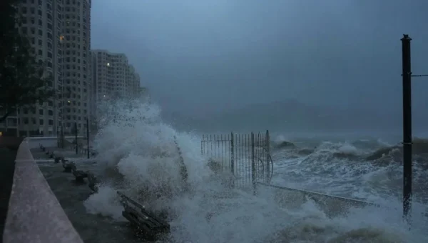 Glass Shattered, Lobby Flooded as Typhoon Ragasa Batters Hong Kong Waterfront