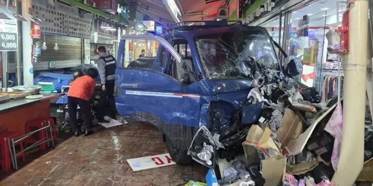 2 dead, several injured after truck crashes in market in South Korea
