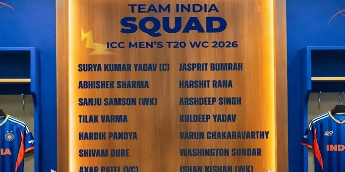 BCCI Announces 15-member squad for T20 World Cup 2026