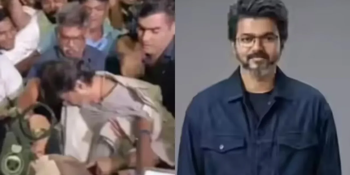 Thalapathy Vijay falls at Chennai airport amid massive crowd chaos post Jana Nayagan event in Malaysia