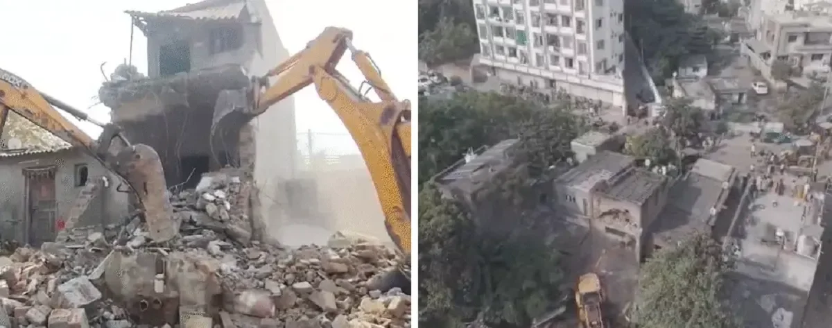 Five Bootleggers’ Houses Razed in High-Security Operation in Bhavnagar