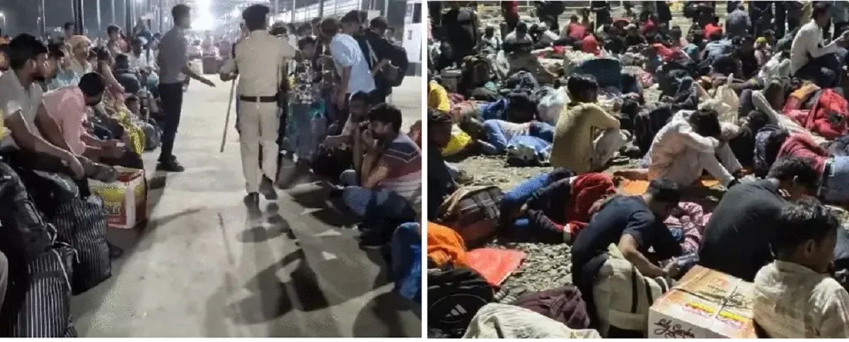 Holi Rush Draws Heavy Crowds to Udhna Station; Facilities Arranged to Manage Commuters