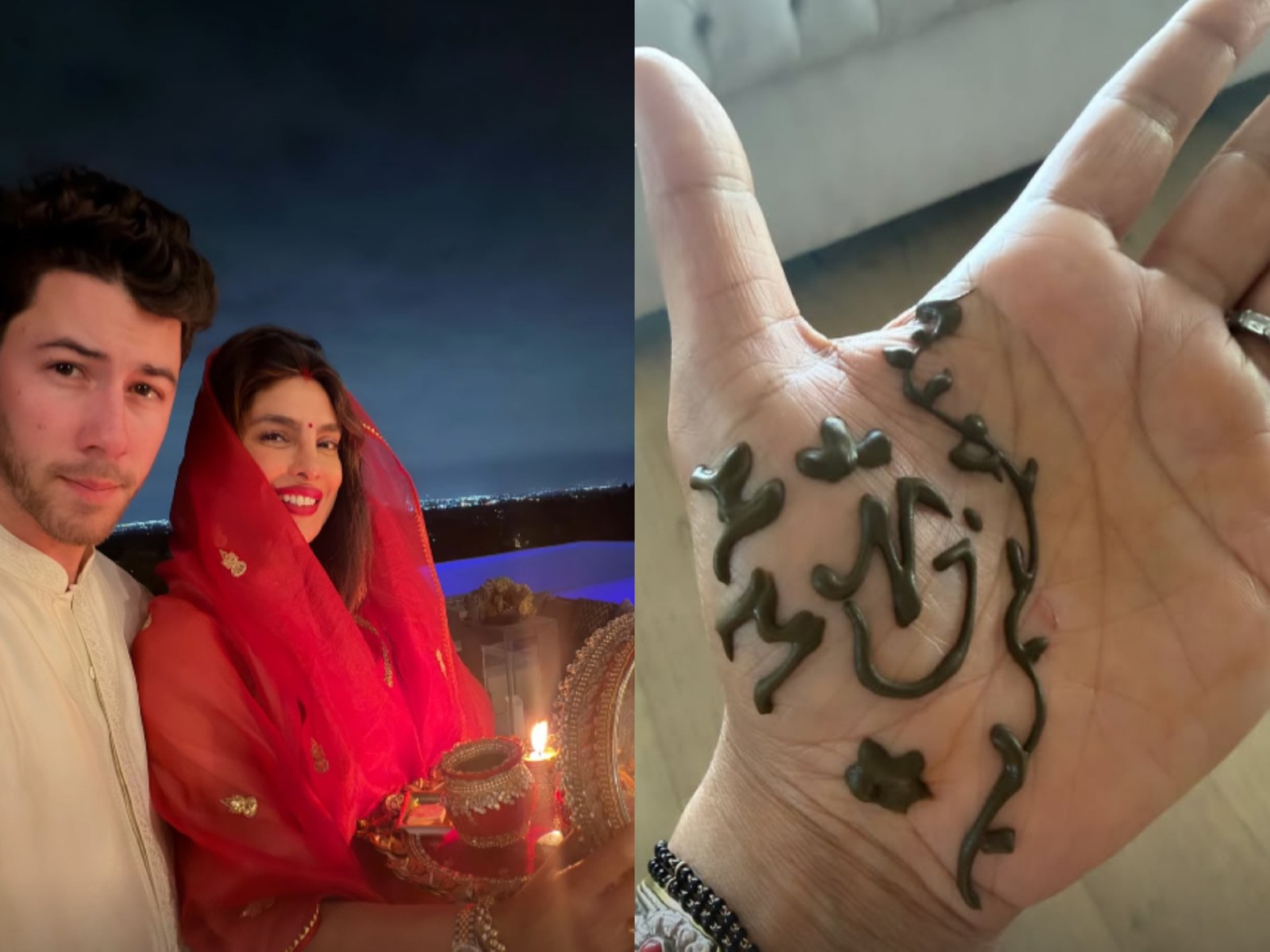 Priyanka Chopra Celebrates Karwa Chauth With Nick Jonas in Desi Style
